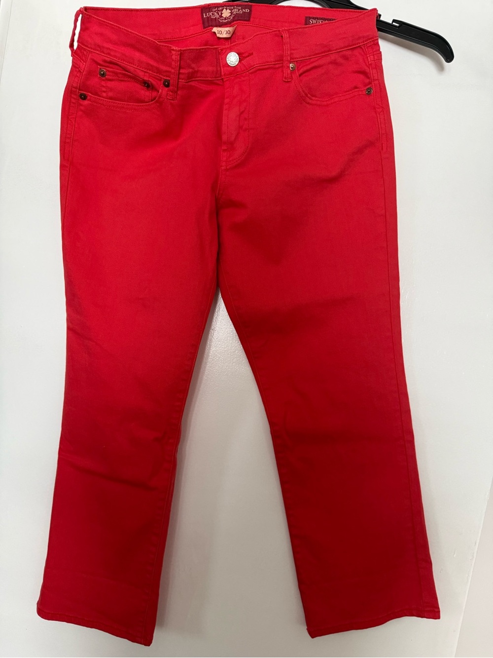 Lucky Brand Women's Bright Red Straight-Leg Jeans